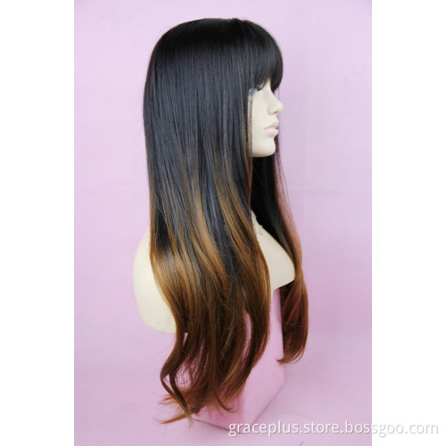 hotselling long synthetic hair ombre wig for women